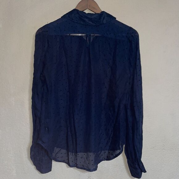 Ark & Co. Longsleeve Collared Blouse Heart Polka Dot - Picture 5 of 13